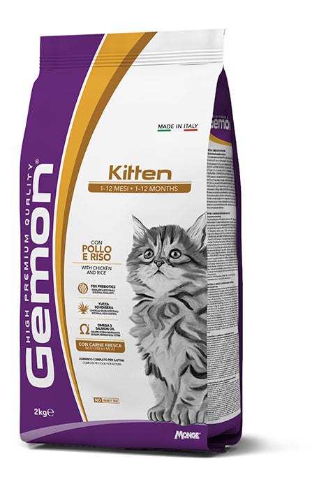 Gemon Kitten con Pollo e Riso 2kg - Crocchette per Gatti Gemon Kitten con Pollo e Riso 2kg - Crocchette per Gatti
